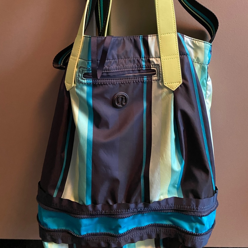 lululemon Navy Striped Tote Bag